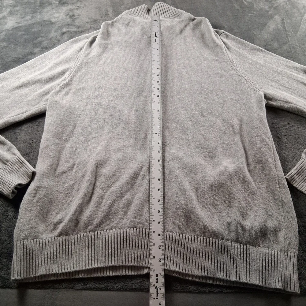 Tommy Hilfiger Full Zip Cardigan Sweater Mens XXL Gray Mock Neck Knit 2966